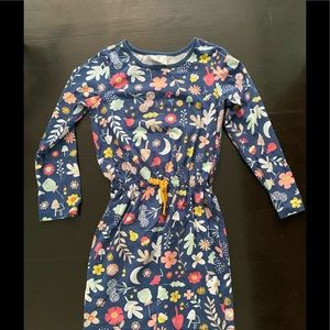 Cotton long sleeve draw string dress